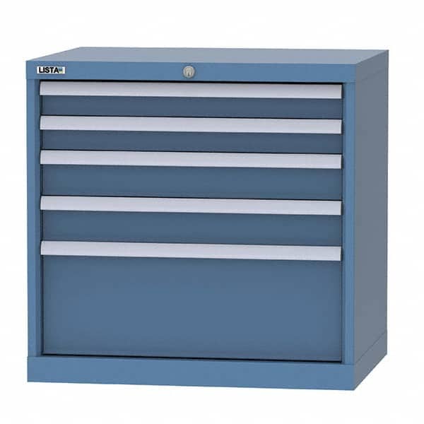 LISTA - 5 Drawer, 124 Compartment Bright Blue Steel Modular Storage Cabinet - Americas Industrial Supply