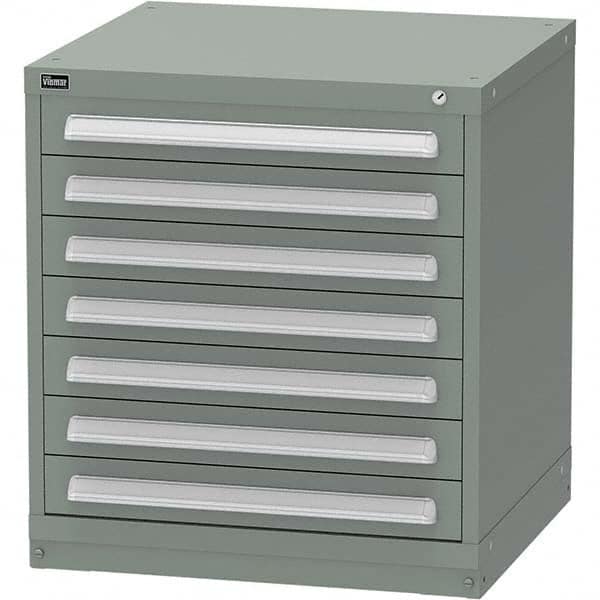 Vidmar - 7 Drawer, 124 Compartment Vidmar Green Steel Modular Storage Cabinet - Americas Industrial Supply