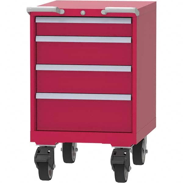 LISTA - 4 Drawer, 99 Compartment Red Steel Modular Storage Cabinet - Americas Industrial Supply