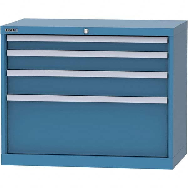 LISTA - 4 Drawer, 84 Compartment Bright Blue Steel Modular Storage Cabinet - Americas Industrial Supply