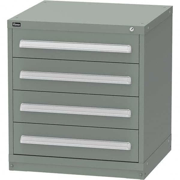 Vidmar - 4 Drawer Vidmar Green Steel Modular Storage Cabinet - Americas Industrial Supply