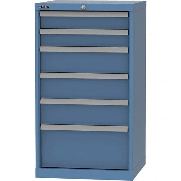 LISTA - 6 Drawer, 84 Compartment Bright Blue Steel Modular Storage Cabinet - Americas Industrial Supply