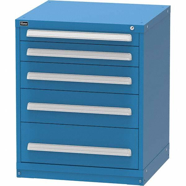 Vidmar - 5 Drawer, 344 Compartment Bright Blue Steel Modular Storage Cabinet - Americas Industrial Supply