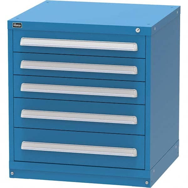 Vidmar - 5 Drawer, 344 Compartment Bright Blue Steel Modular Storage Cabinet - Americas Industrial Supply