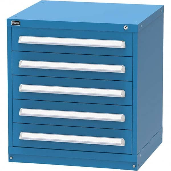 Vidmar - 5 Drawer Bright Blue Steel Modular Storage Cabinet - Americas Industrial Supply