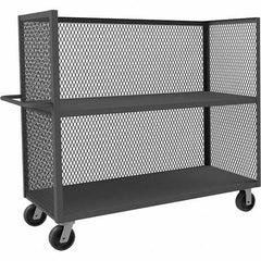 Durham - 3,000 Lb Capacity 2-Shelf 3-Sided Mesh Truck - Americas Industrial Supply