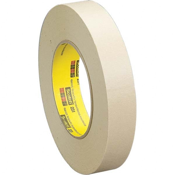 3M - 3-1/4" Wide x 60 Yd Long x 7.6 mil Tan Crepe Paper Masking Tape - Americas Industrial Supply