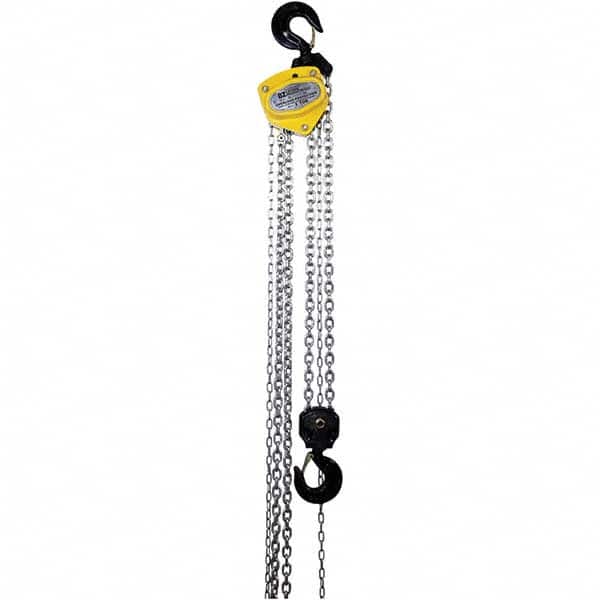 OZ Lifting Products - 6,000 Lb Capacity, 10' Lift Height, Manual Chain Hoist with Overload Protection - Americas Industrial Supply