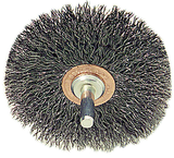 3 x 1/4" Stem - .0118 Wire Size - Brass Non-Sparking Wire Wheel - Americas Industrial Supply