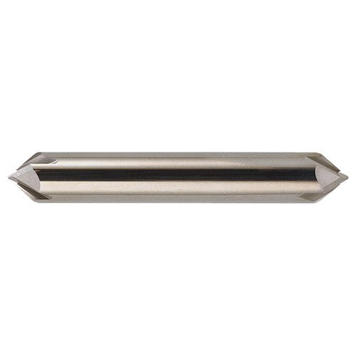 3/8″ × 3/8″ × 2-1/2″ STR / RHC Solid Carbide 4-Flute Double End Chamfer Tool - Bright - Exact Industrial Supply