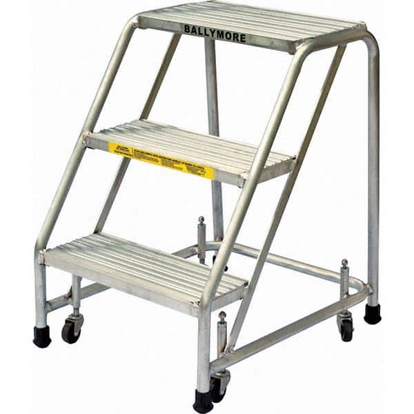 Ballymore - Rolling & Wall Mounted Ladders & Platforms Type: Rolling Style: Spring Loaded Rolling Safety Ladder - Americas Industrial Supply