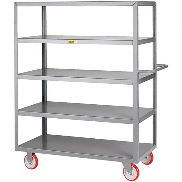 Little Giant - 1,200 Lb Capacity, 18" Wide x 32" Long x 61-1/2" High Service Cart - 5 Shelf, Steel, Polyurethane Casters - Americas Industrial Supply