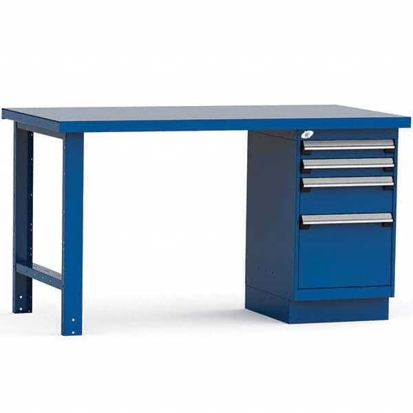 Rousseau Metal - Stationary Work Benches, Tables Type: Work Bench Top Material: Painted Steel - Americas Industrial Supply
