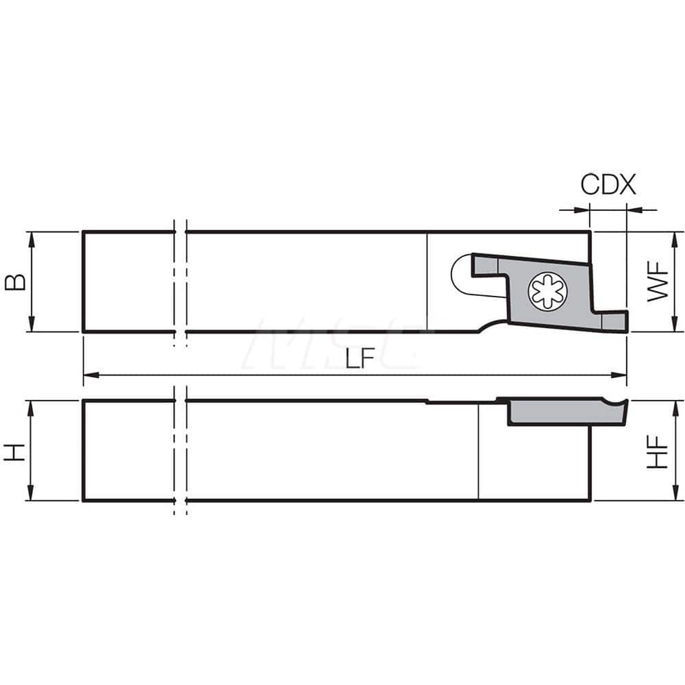 Indexable Grooving Toolholder: STWL1616K15, External Left Hand, No