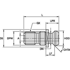 RK40ISBM PULL STUD SK40 ISO7388/2 TYPE B - Americas Industrial Supply