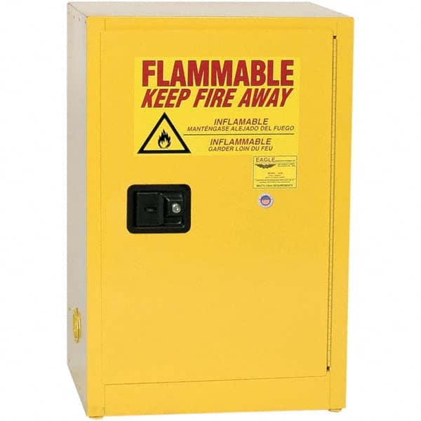 Eagle - Safety Cabinets Hazardous Chemical Type: Flammable and Combustible Liquids Color: Yellow - Americas Industrial Supply