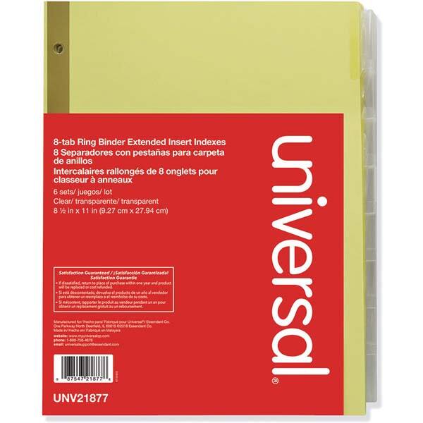 UNIVERSAL - Tabs, Indexes & Dividers Indexes & Divider Type: Customizable Size: 8-1/2 x 11 - Americas Industrial Supply