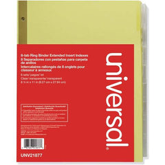 UNIVERSAL - Tabs, Indexes & Dividers Indexes & Divider Type: Customizable Size: 8-1/2 x 11 - Americas Industrial Supply