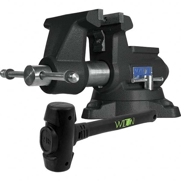 Wilton - 5-1/2" Jaw Width x 6" Jaw Opening, 3-5/8" Throat Depth, Bench & Pipe Combination Vise - Americas Industrial Supply