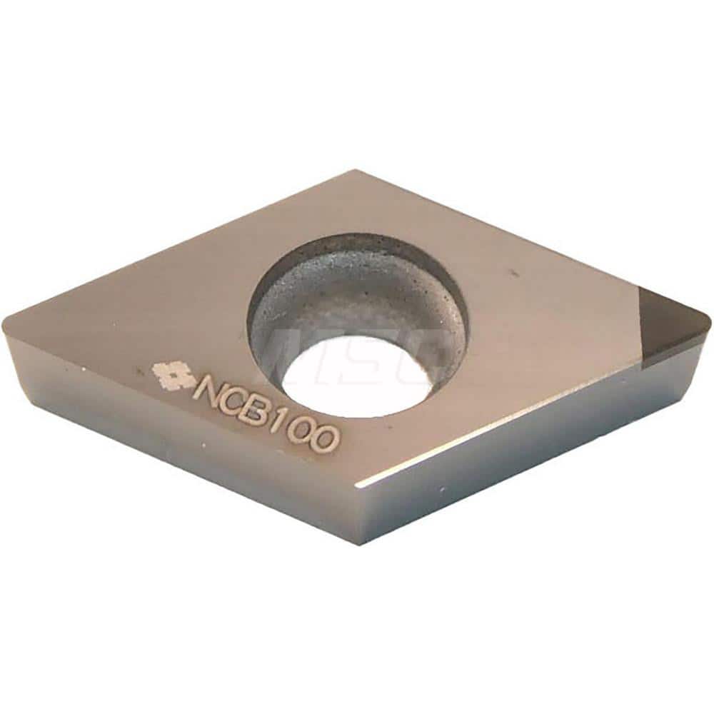 Turning Insert: NUDCGA32.51 NCB100, Cubic Boron Nitride Uncoated Finish, Neutral, 0.0984″ Long, 0.0157″ Corner Radius, 55.0 ° N/A Diamond, Series NCB100