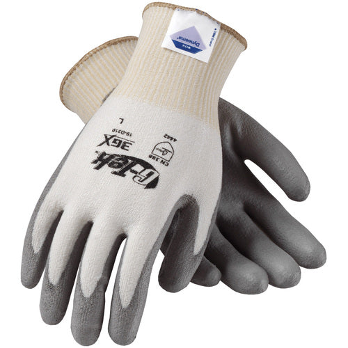 19-D310/XXL Coated Gloves - G-Tek 3GX Dyneema Diamond - 13G White Shell - Gray PU Smooth Grip - A3 - Exact Industrial Supply