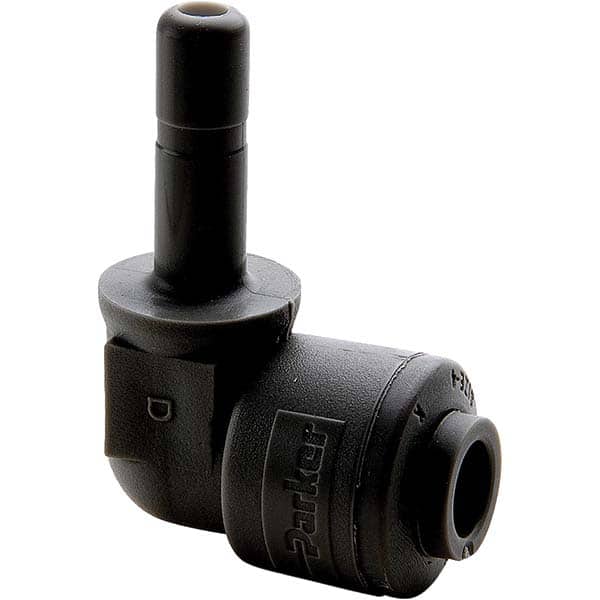 Parker - Plastic Push-To-Connect Tube Fittings Type: Plug-In Elbow Tube Outside Diameter (Inch): 3/8 - Americas Industrial Supply