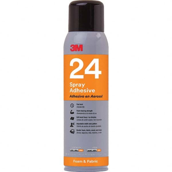 Spray Adhesive: 16 oz Aerosol Can, Orange Low Tack, 170 ° F Max Operating Temperature, High Strength Bond, Flammable