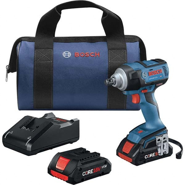 Bosch - Cordless Impact Wrenches & Ratchets Voltage: 18.0 Drive Size (Inch): 1/2 - Americas Industrial Supply