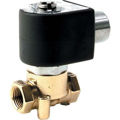 Parker - 120/60 - 110/50 VAC 3/8" NPT Port Brass Two-Way Direct Acting Solenoid Valve - Americas Industrial Supply