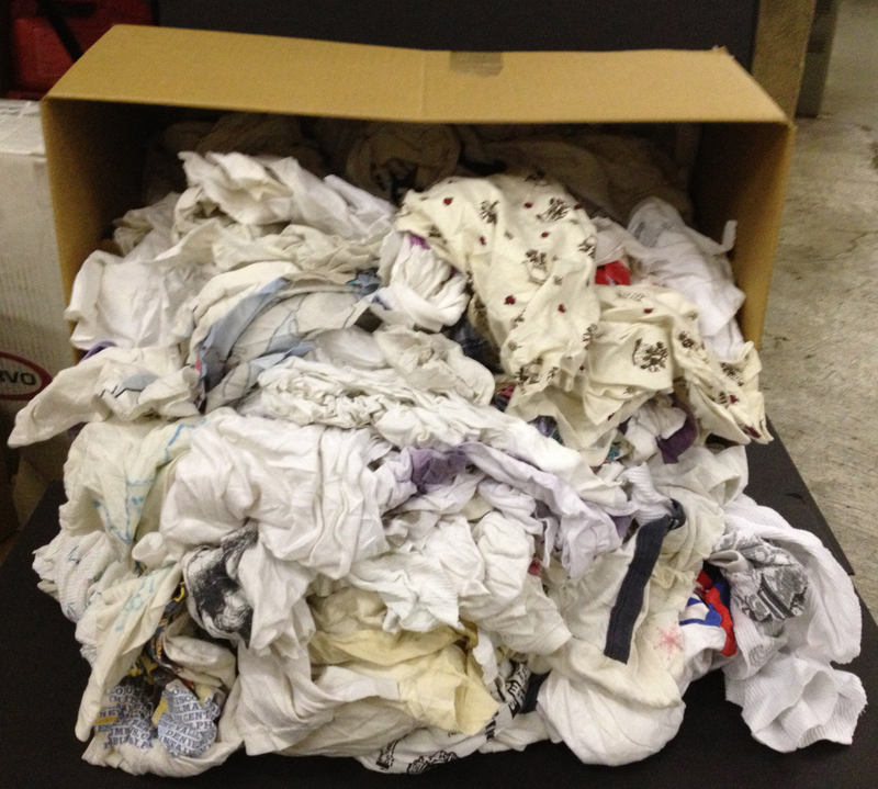 White Reclaimed T-Shirt Wiper - 25 lb Box - Americas Industrial Supply