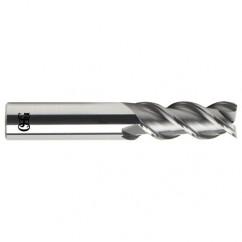 7/16 Dia. x 2-3/4 Overall Length 3-Flute .020 C/R Solid Carbide SE End Mill-Round Shank-Center Cutting-Uncoated - Americas Industrial Supply