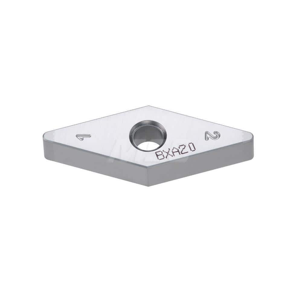 Turning Insert: 4QS-VNGA332 BXA20, Polycrystalline Cubic Boron Nitride Coated Finish, Neutral, 3/8″ Inscribed Circle, 0.0315″ Corner Radius, 35.0 ° N/A Diamond, Series VNGA