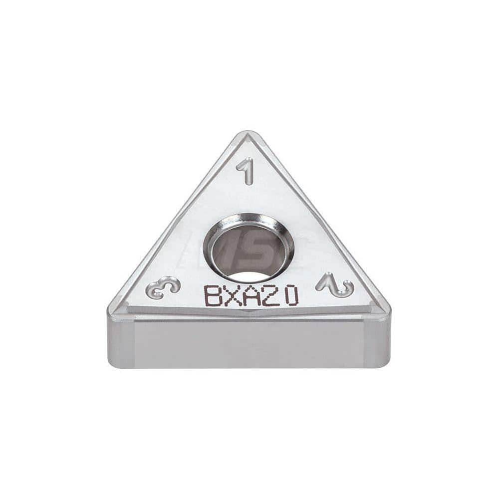 Turning Insert: 6QS-TNGG332-HM BXA20, Polycrystalline Cubic Boron Nitride Coated Finish, Neutral, 3/8″ Inscribed Circle, 0.0315″ Corner Radius, 60.0 ° N/A Triangle, Series TNGG