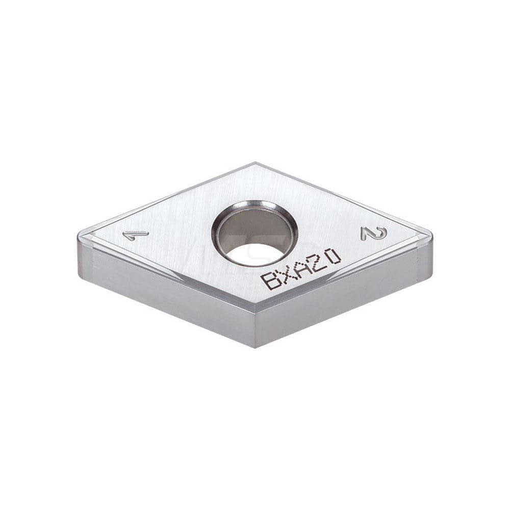 Turning Insert: 4QS-DNGG432-HM BXA20, Polycrystalline Cubic Boron Nitride Coated Finish, Neutral, 1/2″ Inscribed Circle, 0.0315″ Corner Radius, 55.0 ° N/A Diamond, Series DNGG