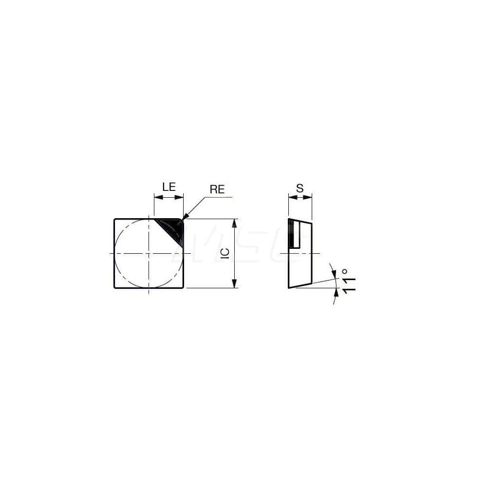 Turning Insert: SPGN420DIA DX140, Polycrystalline Diamond Uncoated Finish, Neutral, 1/2″ Inscribed Circle, 0.0080″ Corner Radius, 90.0 ° N/A Square, Series SPGN