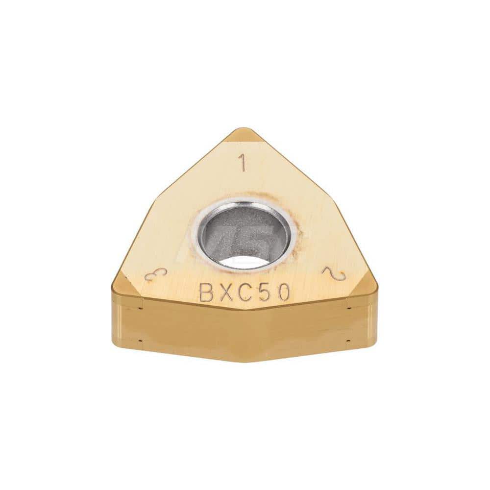 Turning Insert: 6QP-WNGA432 BXA40, Polycrystalline Cubic Boron Nitride TiAlN Finish, Neutral, 1/2″ Inscribed Circle, 0.0310″ Corner Radius, 80.0 ° N/A Trigon, Series WNGA