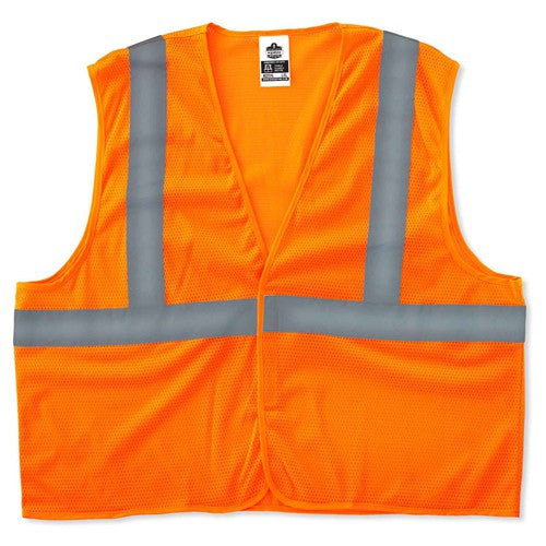 8205HL 2 XL/3 XL Econo 2 Hook & Loop Orange Vest - Americas Industrial Supply