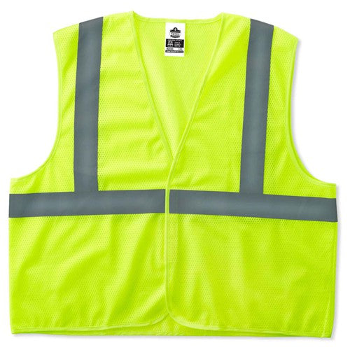 8205HL S/M Econo 2 Hook & Loop Lime Vest - Americas Industrial Supply