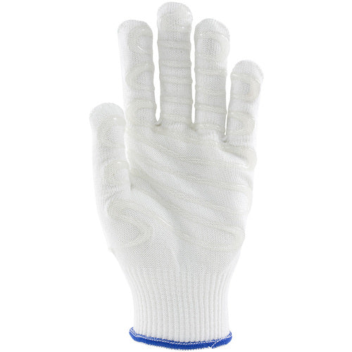 22-751LHM SS Engineered Yarn - S-Steel/Silica Fbr w/Dyneema & Poly 1 Side Silagrip Coat - Lt Wgt - Wht - Exact Industrial Supply