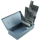 25 Piece-Range 1-13mm x 0.50mm-HSS-Bright Straight Shank/Straight Flute-Metal Index Chucking Reamers - Americas Industrial Supply