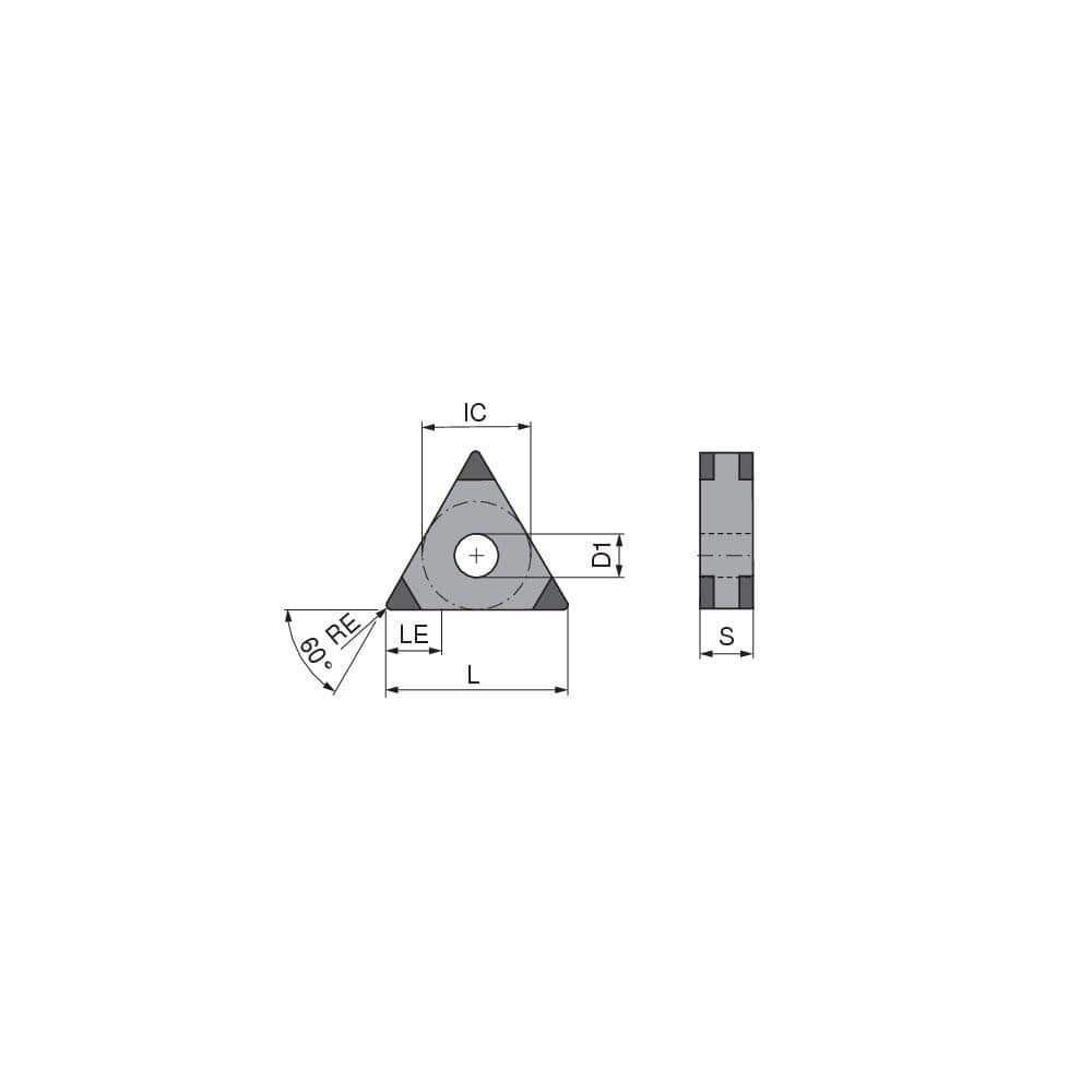 Turning Insert: TNGA331SN014FM3, Polycrystalline Cubic Boron Nitride TiN Finish, Neutral, 0.0157″ Corner Radius, 60.0 ° N/A Triangle, Series TNGA