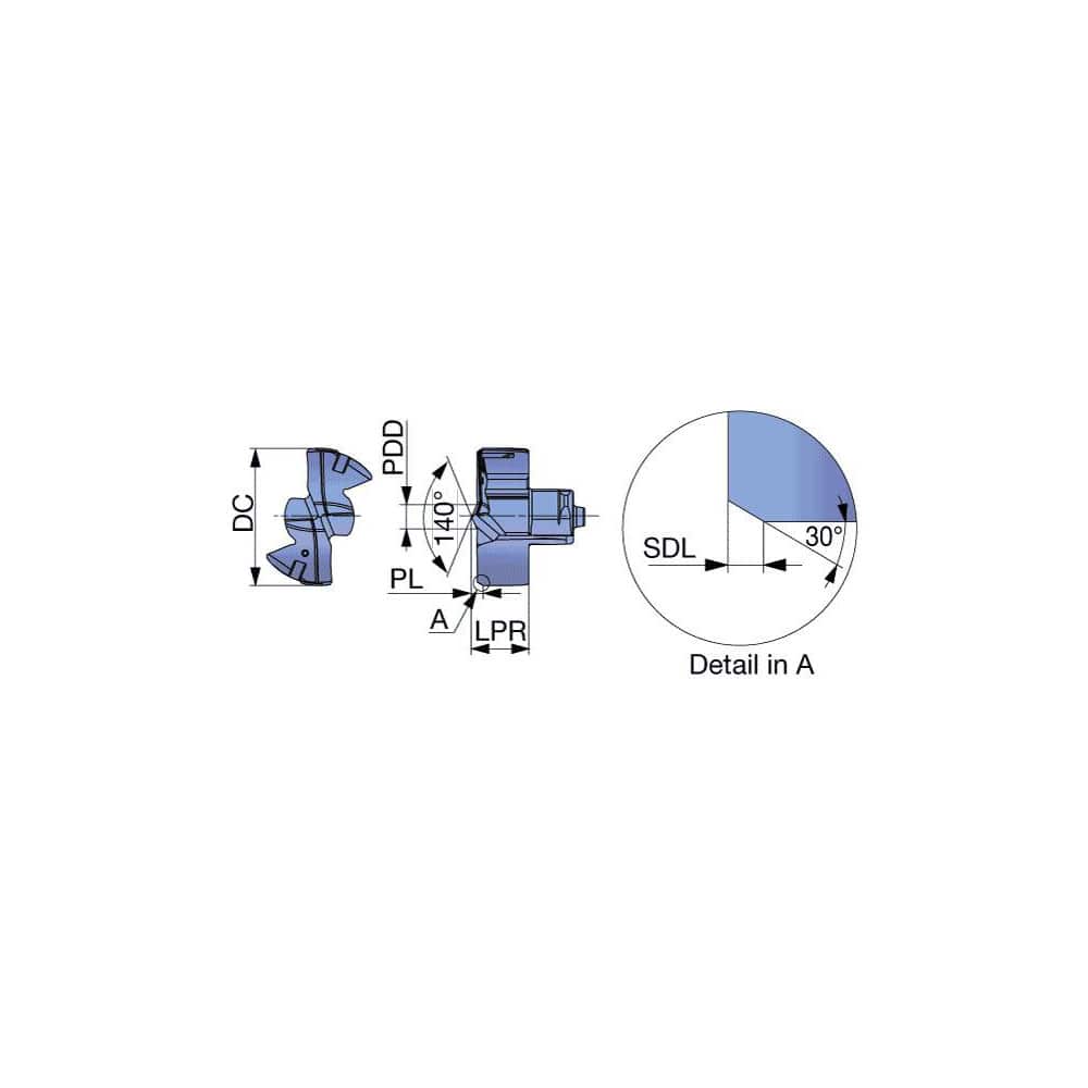 Replaceable Drill Tip: DMF167 AH9130, 180 ° N/A TiAlN Finish, No