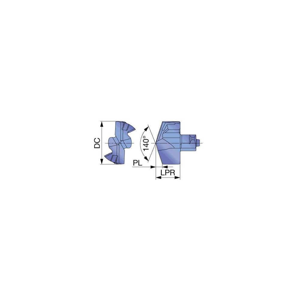 Replaceable Drill Tip: DMP240 AH9130, 140 ° N/A TiAlN Finish, No