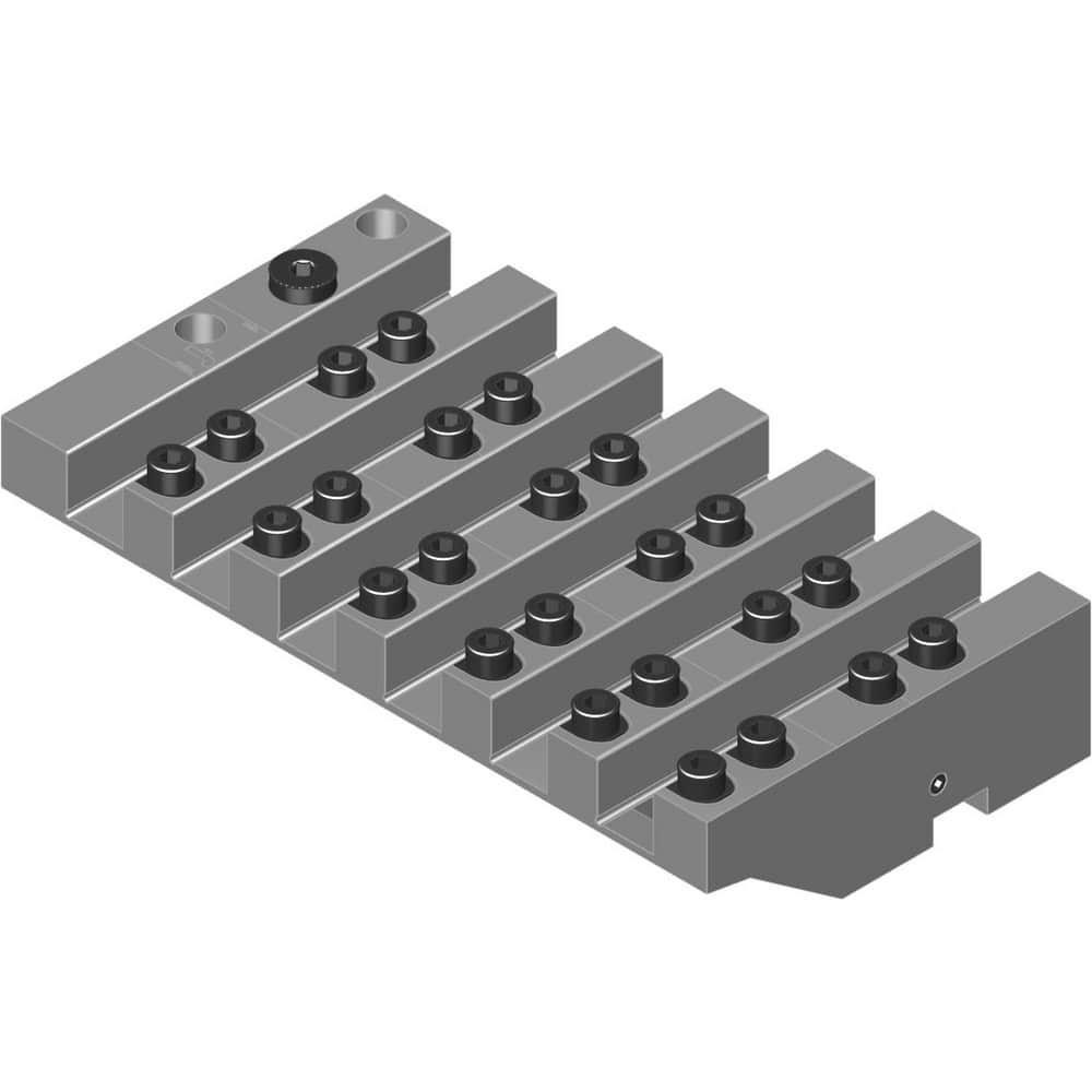 Swiss Gang Plates; Machine Compatibility: STAR; For Use With: STAR SV20-R; Number of Stations: 6; Quick Change: Yes; Material: Alloy Steel; Station Size: 6x16mm; Additional Information: Only ARNO split-shank ™FAST CHANGE ™ tool holders and fixed stops (w