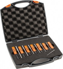 Hertel - #7/0 to #0 Pin, 0.0666 to 0.1638" Diam, 0.0497 to 0.1287" Small End, Straight Shank, Taper Pin Reamer Set - Americas Industrial Supply