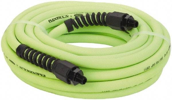 Legacy - 3/8" ID x 0.61" OD 25' Long Multipurpose Air Hose - MNPT x MNPT Ends, 300 Working psi, 150°, 1/4" Fitting, Green - Americas Industrial Supply