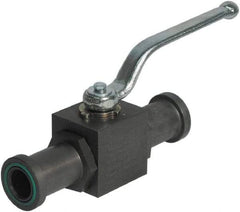HYDAC - 1" Pipe, Full Port, Carbon Steel Full Port Ball Valve - Inline - Two Way Flow, SAE x SAE Ends, Offset Handle, 3,000 WOG - Americas Industrial Supply