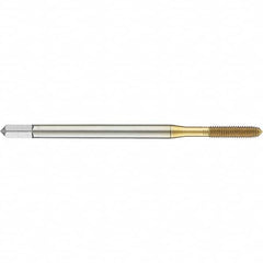 Guhring - M8x1.25 Metric 6HX D9/D10 Thread Limit Modified Bottoming Thread Forming Tap - High Speed Steel, TiN Finish, 90mm OAL, 35mm Thread Length, Right Hand Thread, Series 921 - Americas Industrial Supply