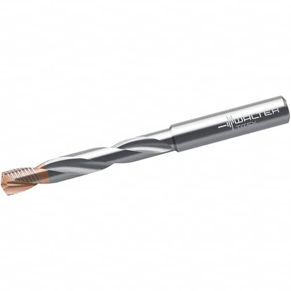 Walter-Titex - 9.6mm 140° Solid Carbide Jobber Drill - Tinal/AlCrN Finish, Right Hand Cut, Spiral Flute, Straight Shank, 103mm OAL - Americas Industrial Supply