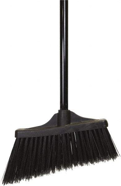 O-Cedar - 10" Wide, Black PET Bristles, 48" Metal Handle, Angled Broom - Flagged - Americas Industrial Supply